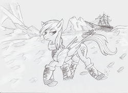 Size: 1375x1000 | Tagged: safe, artist:pseudosharp, rainbow dash, pegasus, pony, badass, expedition, pony discovery