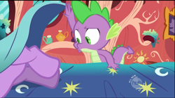 Size: 1280x720 | Tagged: safe, derpibooru import, screencap, spike, twilight sparkle, dragon, out of context, plot