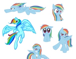 Size: 1116x865 | Tagged: artist needed, safe, rainbow dash, pegasus, pony, brush, simple background, solo, white background