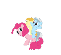 Size: 2000x1800 | Tagged: safe, artist:dragonfoorm, pinkie pie, earth pony, pony, a friend in deed, ponies riding ponies, riding, simple background, transparent background, vector