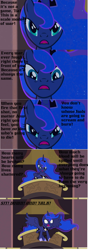 Size: 956x2716 | Tagged: safe, princess luna, alicorn, pony, doctor who, image macro, meme, reference, the zygon inversion, unreadable text