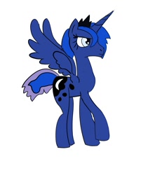 Size: 708x800 | Tagged: safe, princess luna, alicorn, pony, alternate hairstyle, female, horn, mare, simple background, solo, white background