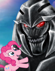 Size: 786x1017 | Tagged: safe, pinkie pie, earth pony, pony, female, hot nuts, mare, megatron, pink coat, pink mane, transformers