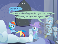 Size: 1200x900 | Tagged: safe, artist:evil-dec0y, derpibooru import, rainbow dash, trixie, oc, oc:ghost, pegasus, pony, comic:trixie vs., comic:trixie vs. hearth's warming