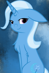 Size: 514x766 | Tagged: safe, artist:bobtailcat, derpibooru import, trixie, pony, unicorn, chest fluff, cute, diatrixes, female, floppy ears, leg fluff, mare, sitting, solo