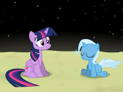 Size: 1200x900 | Tagged: safe, artist:evil-dec0y, derpibooru import, trixie, twilight sparkle, twilight sparkle (alicorn), alicorn, pony, unicorn, comic:trixie vs., comic:trixie vs. the moon, female, filly, mare