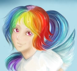 Size: 600x550 | Tagged: safe, artist:na-no-chan, rainbow dash, human, clothes, female, humanized, solo