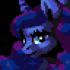 Size: 144x144 | Tagged: safe, artist:pix3m, princess luna, alicorn, pony, female, horn, mare, pixel art, solo