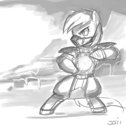 Size: 900x900 | Tagged: safe, artist:johnjoseco, rainbow dash, pegasus, pony, grayscale, monochrome, mortal kombat, sub-zero