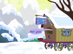 Size: 1200x900 | Tagged: safe, artist:evil-dec0y, derpibooru import, trixie, pony, comic:trixie vs., comic:trixie vs. hearth's warming, trixie's wagon