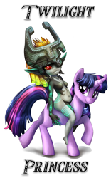 Size: 3298x5300 | Tagged: dead source, safe, artist:buttercupsaiyan, derpibooru import, twilight sparkle, midna, pun, simple background, the legend of zelda, the legend of zelda: twilight princess, transparent background