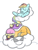 Size: 576x768 | Tagged: safe, artist:nidote-the-nidoran, rainbow dash, pegasus, pony, cloud, crossover, koopalings, reference, roy koopa, sleeping, sunglasses, super mario bros., super mario bros. 3