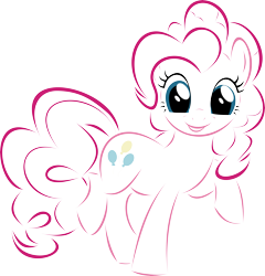 Size: 9247x9628 | Tagged: safe, artist:up1ter, pinkie pie, earth pony, pony, absurd resolution, cutie mark, female, hooves, lineart, looking at you, mare, simple background, solo, transparent background, vector