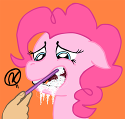 Size: 1200x1141 | Tagged: safe, artist:indiche, pinkie pie, human, dental plan, hand, toothbrush