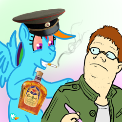 Size: 500x500 | Tagged: safe, artist:sirbriggz, rainbow dash, human, pony, drugs, general polkovnik