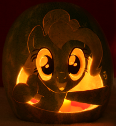 Size: 1000x1082 | Tagged: safe, artist:joh-wee, pinkie pie, earth pony, pony, female, jack-o-lantern, mare, solo, watermelon