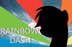 Size: 900x598 | Tagged: safe, artist:skemetrick, rainbow dash, pegasus, pony, abstract background, female, mare, silhouette, solo