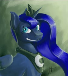 Size: 8958x10000 | Tagged: safe, artist:double-zr-tap, princess luna, alicorn, pony, absurd resolution, female, grin, gritted teeth, mare, smiling, solo