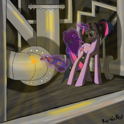 Size: 900x900 | Tagged: safe, artist:rumblealex, derpibooru import, twilight sparkle, solo, welding