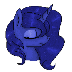 Size: 1000x1000 | Tagged: safe, artist:rubyblossomva, princess luna, alicorn, pony, ms paint, pixel art, portrait, solo