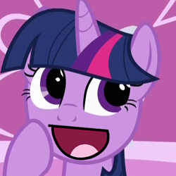 Size: 424x424 | Tagged: safe, derpibooru import, twilight sparkle, :d, awesome face, reaction image