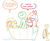 Size: 618x507 | Tagged: safe, artist:the weaver, derpibooru import, applejack, big macintosh, oc, oc:anon, earth pony, human, pony, awkward, bath, bathing, bathtub, coat rack, dialogue, floppy ears, hat, lidded eyes, open mouth, simple background, smiling, towel, water, weaver you magnificent bastard, wet, wet mane, white background