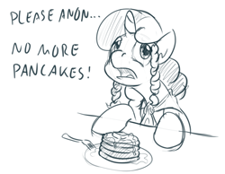 Size: 1000x776 | Tagged: safe, oc, oc only, oc:anon, oc:marker pony, pancakes