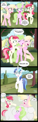 Size: 1000x3150 | Tagged: safe, artist:coltsteelstallion, daisy, derpy hooves, flower wishes, lily, lily valley, roseluck, shining armor, smarty pants, pegasus, pony, unicorn, ball of violence, catfight, comic, enderman, female, fight, flower trio, mare, minecraft, shining armor gets all the mares