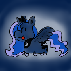 Size: 1024x1024 | Tagged: safe, artist:heartpallete, princess luna, alicorn, pony, cute, smolpone, solo