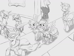 Size: 1600x1200 | Tagged: safe, artist:lunarapologist, masquerade, rainbow dash, rarity, pegasus, pony, unicorn, wip