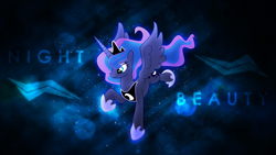 Size: 2560x1440 | Tagged: safe, artist:fillynix-artz, artist:pinkiemina, princess luna, alicorn, pony, female, mare, solo, stars, vector, wallpaper