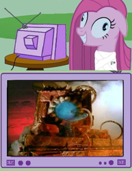 Size: 579x749 | Tagged: safe, pinkie pie, earth pony, pony, actium maximus, actium maximus: war of the alien dinosaurs, exploitable meme, grand-automiton polpox, pinkamena diane pie, ponibooru film night, television, tv meme