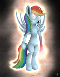 Size: 1350x1725 | Tagged: safe, artist:zirbronium, rainbow dash, pegasus, pony, blue mane, female, mare, multicolored mane