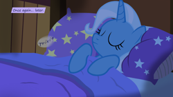 Size: 1280x720 | Tagged: safe, artist:evil-dec0y, derpibooru import, trixie, pony, comic:trixie vs., comic:trixie vs. hearth's warming, sleeping