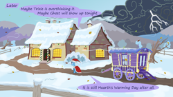 Size: 1280x720 | Tagged: safe, artist:evil-dec0y, derpibooru import, trixie, pony, comic:trixie vs., comic:trixie vs. hearth's warming, trixie's wagon