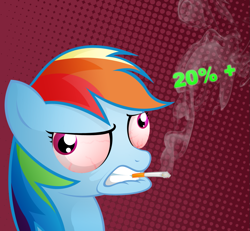 Size: 1027x948 | Tagged: safe, artist:misterdavey, rainbow dash, pegasus, pony, 20% cooler, cigarette, drugs, smoking, solo