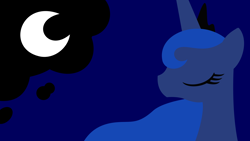 Size: 6400x3600 | Tagged: safe, artist:destroyer735, princess luna, alicorn, pony, absurd resolution, cutie mark, eyes closed, minimalist, modern art, moon, wallpaper