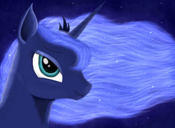 Size: 1920x1408 | Tagged: safe, artist:qebehsenuef, princess luna, alicorn, pony, female, horn, mare, simple background, solo