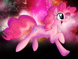 Size: 858x652 | Tagged: safe, artist:thepipefox, pinkie pie, earth pony, pony, female, mare, open mouth, solo, walking