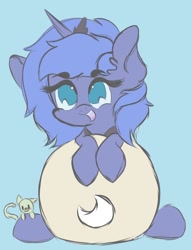 Size: 738x960 | Tagged: safe, artist:hedgehog-plant, princess luna, alicorn, pony, female, mare, moon, s1 luna, simple background, solo, tangible heavenly object