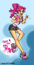 Size: 800x1500 | Tagged: safe, artist:thelifeofabinder, pinkie pie, human, clothes, female, humanized, pink hair