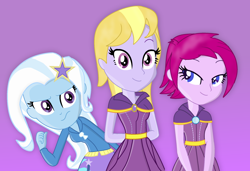 Size: 2286x1566 | Tagged: safe, artist:grapefruitface1, artist:yaya54320, derpibooru import, fuchsia blush, lavender lace, trixie, equestria girls, rainbow rocks, clothes, trio, trixie and the illusions