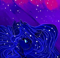 Size: 2900x2800 | Tagged: safe, artist:batwinqs, princess luna, alicorn, pony, female, horn, mare, simple background, solo