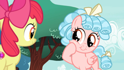 Size: 1600x900 | Tagged: safe, screencap, apple bloom, cozy glow, pegasus, pony, marks for effort, cozy glow is best facemaker, cozybetes, cute, female, filly, foal, pure concentrated unfiltered evil of the utmost potency, pure unfiltered evil