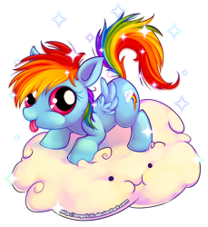 Size: 660x720 | Tagged: safe, artist:angelishi, rainbow dash, pegasus, pony, cloud, simple background, solo, transparent background