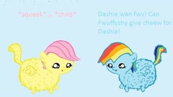 Size: 576x323 | Tagged: safe, edit, fluttershy, rainbow dash, fluffy pony, pegasus, pony, fluffydash, fluffyshy, sonic rainboom, yay