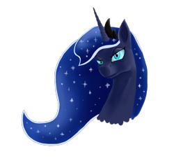 Size: 1500x1400 | Tagged: safe, artist:stardune, princess luna, alicorn, pony, portrait, simple background, solo, transparent background