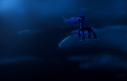 Size: 1271x809 | Tagged: safe, artist:tsand106, princess luna, alicorn, pony, cloud, crying, solo