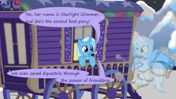 Size: 1280x720 | Tagged: safe, artist:evil-dec0y, derpibooru import, trixie, oc, pony, comic:trixie vs., trixie's wagon