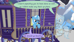 Size: 1280x720 | Tagged: safe, artist:evil-dec0y, derpibooru import, trixie, oc, pony, comic:trixie vs., trixie's wagon